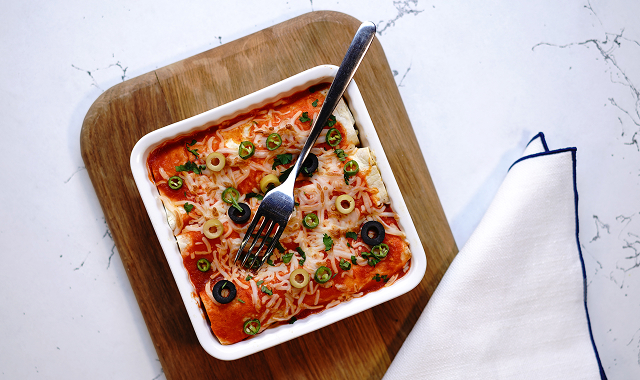 Рулетики энчилада с морепродуктами в аэрогриле