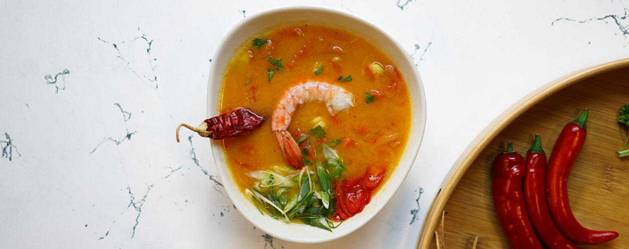 Тайский суп том ям в аэрогриле