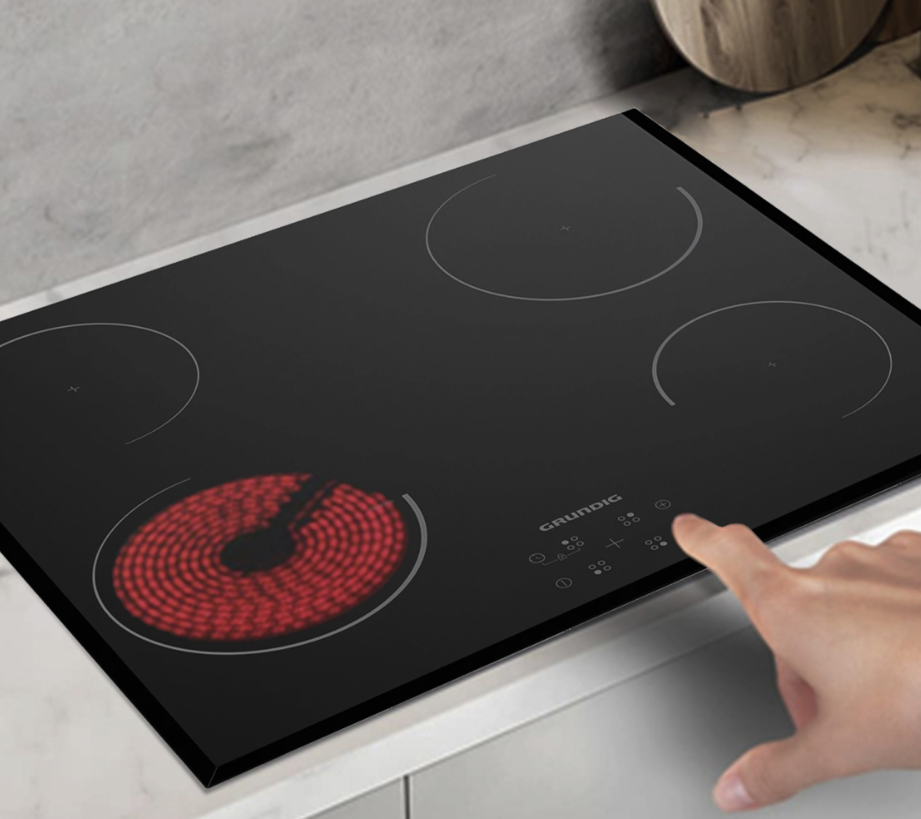 Индикатор остаточного тепла у варочной панели Grundig GIEI613400QMDX