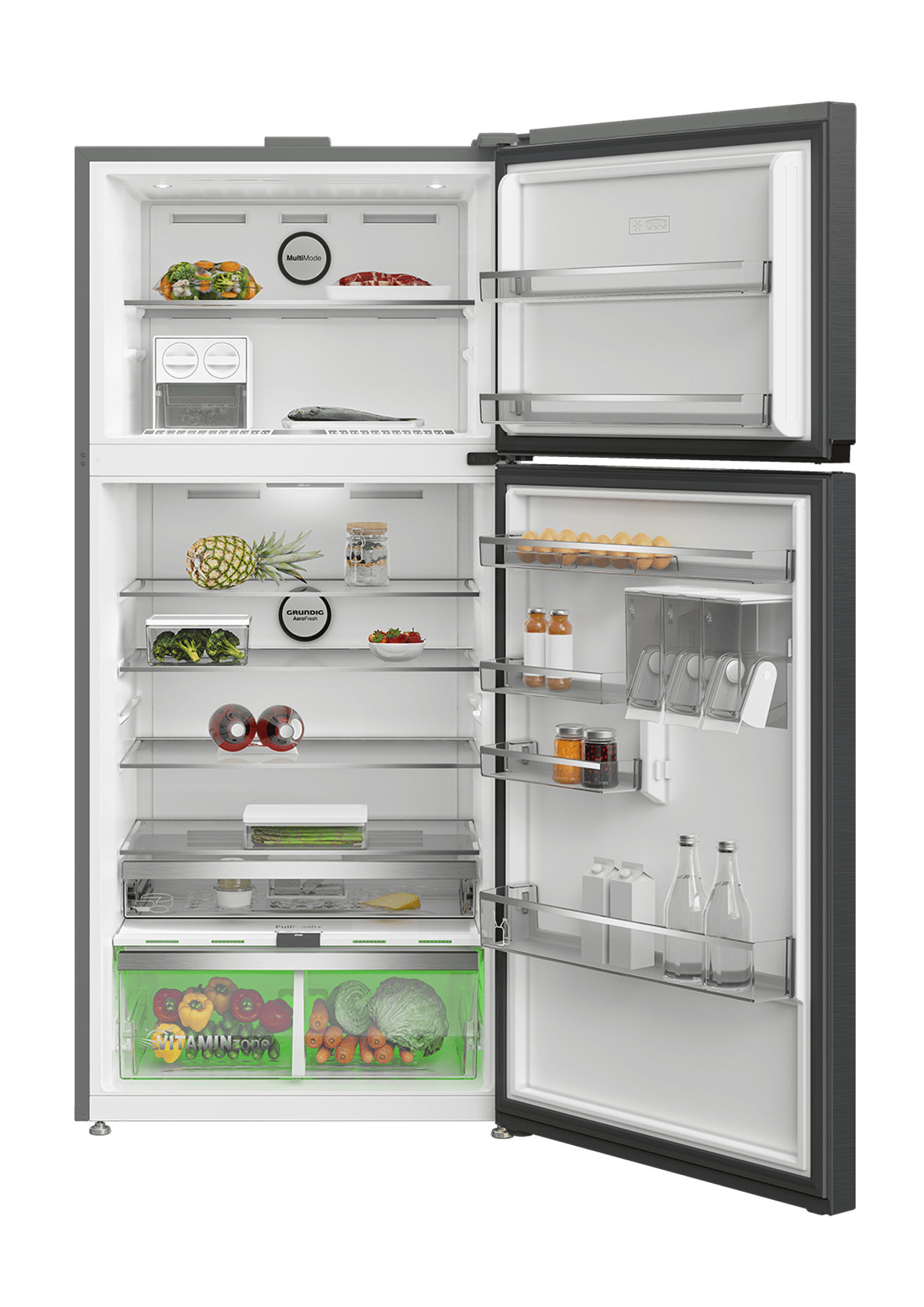 Холодильник с верхней морозильной камерой Grundig GDN18820HXBR. фото-2